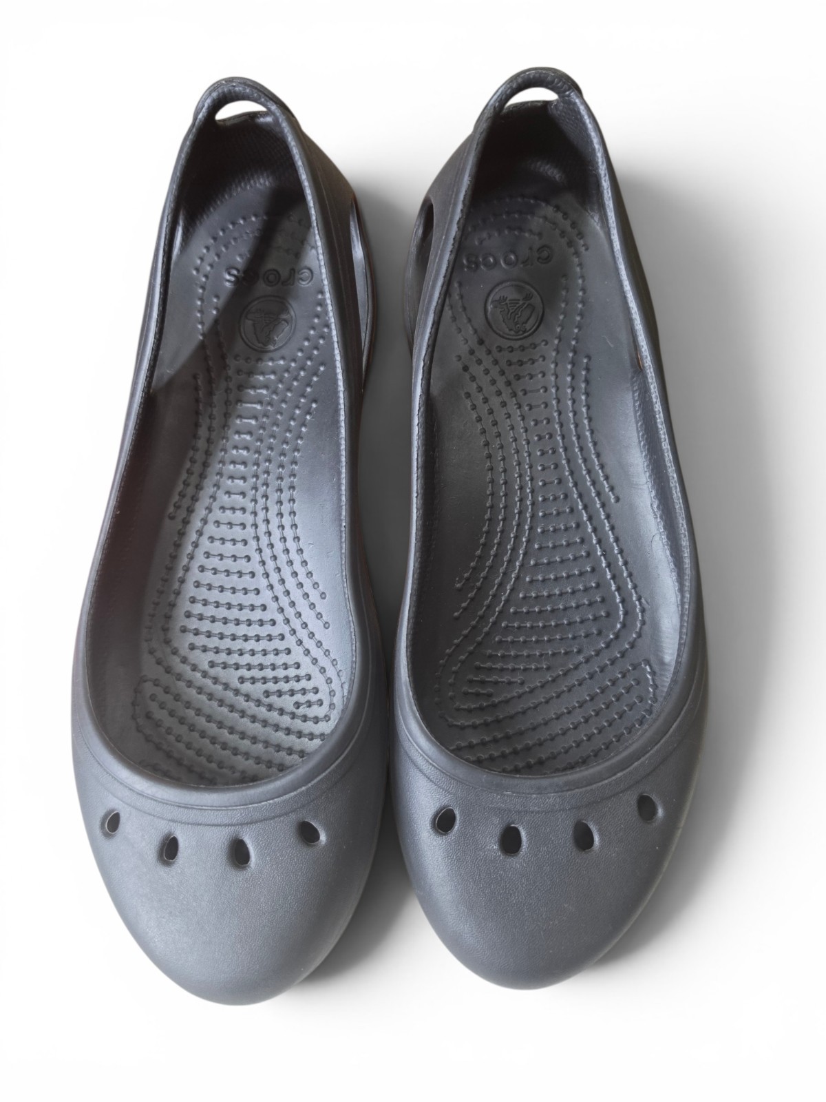 Crocs Kadee Flats Slip On Waterproof Shoes Women Size 8 Solid Black Ballet Flats