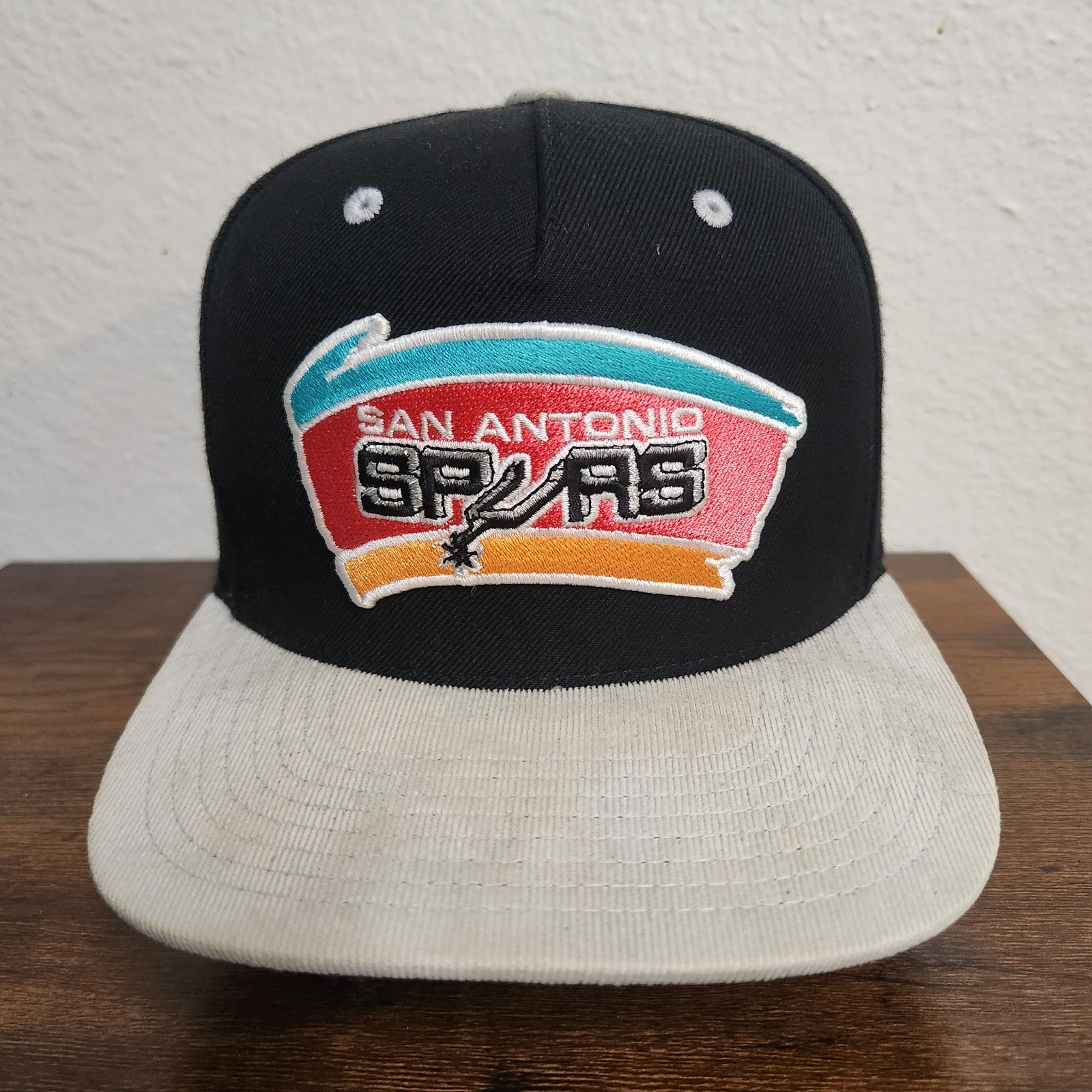 San Antonio Spurs Hat Cap Strap Back Mitchell & Ness A Frame Wool Basketball