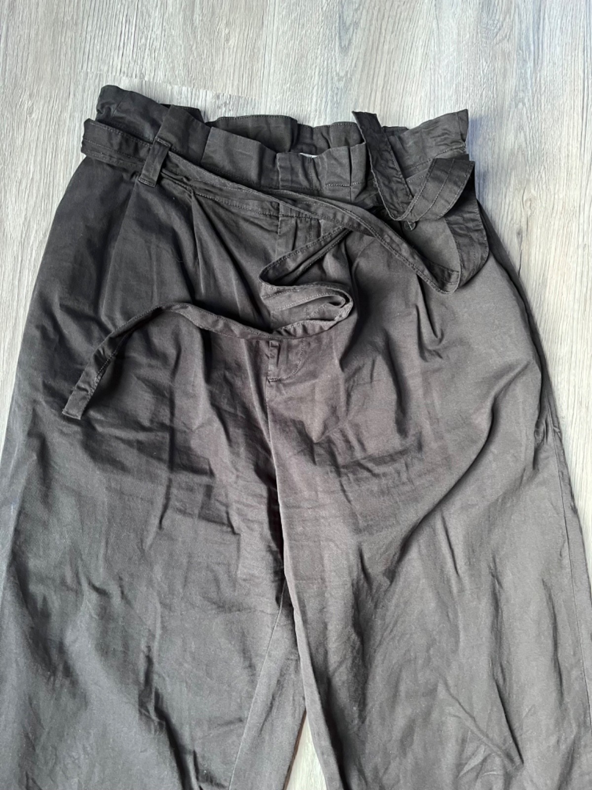 Everlane The Paperbag Pant Organic Cotton Wide Leg High Rise Black L