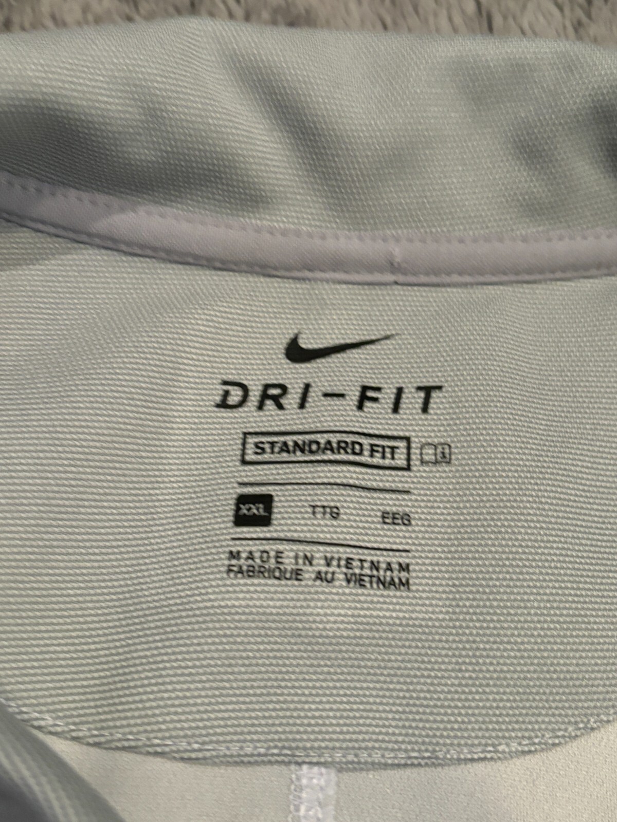 Nike Dri-Fit Golf Polo Shirt Mens 2XL XXL Gray Stretch Short Sleeve AQ8601