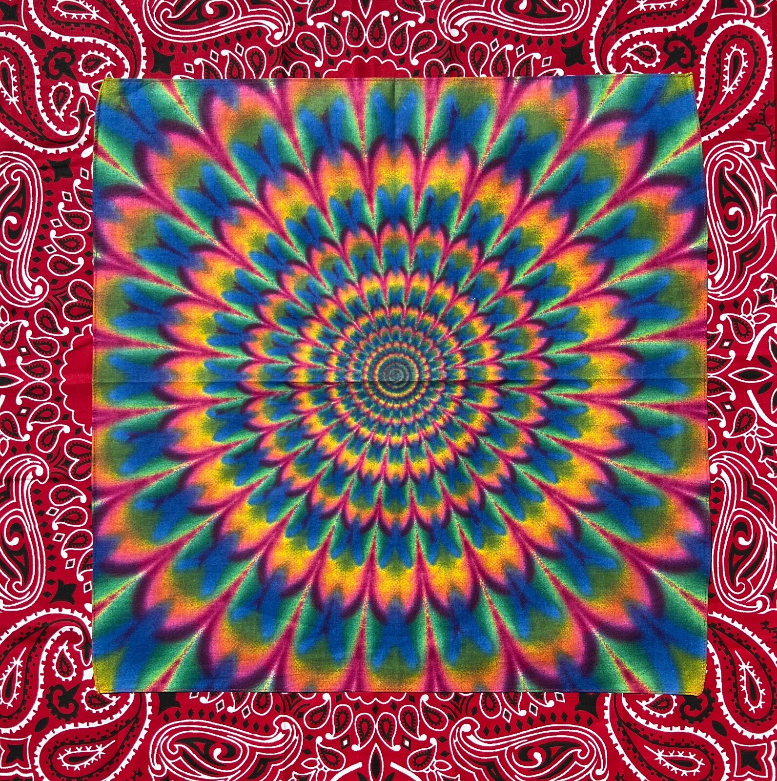 Psychedlic Tie Dye 22×22 Bandanna