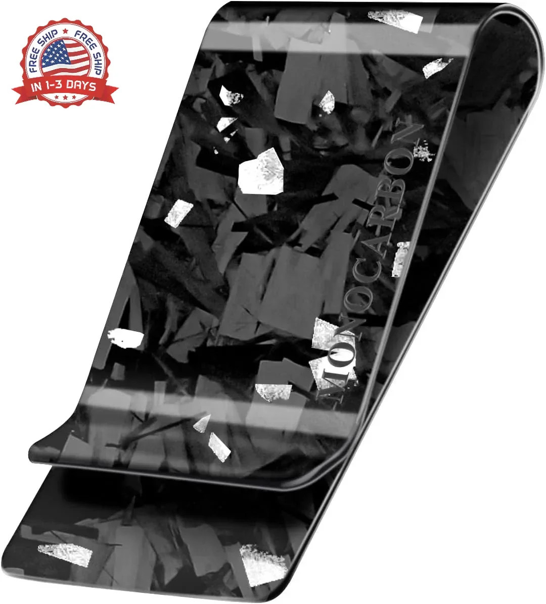 Carbon Fiber Money Clip Minimalist Slim Cash Holder Holds 50 Bills 15 Cards for
