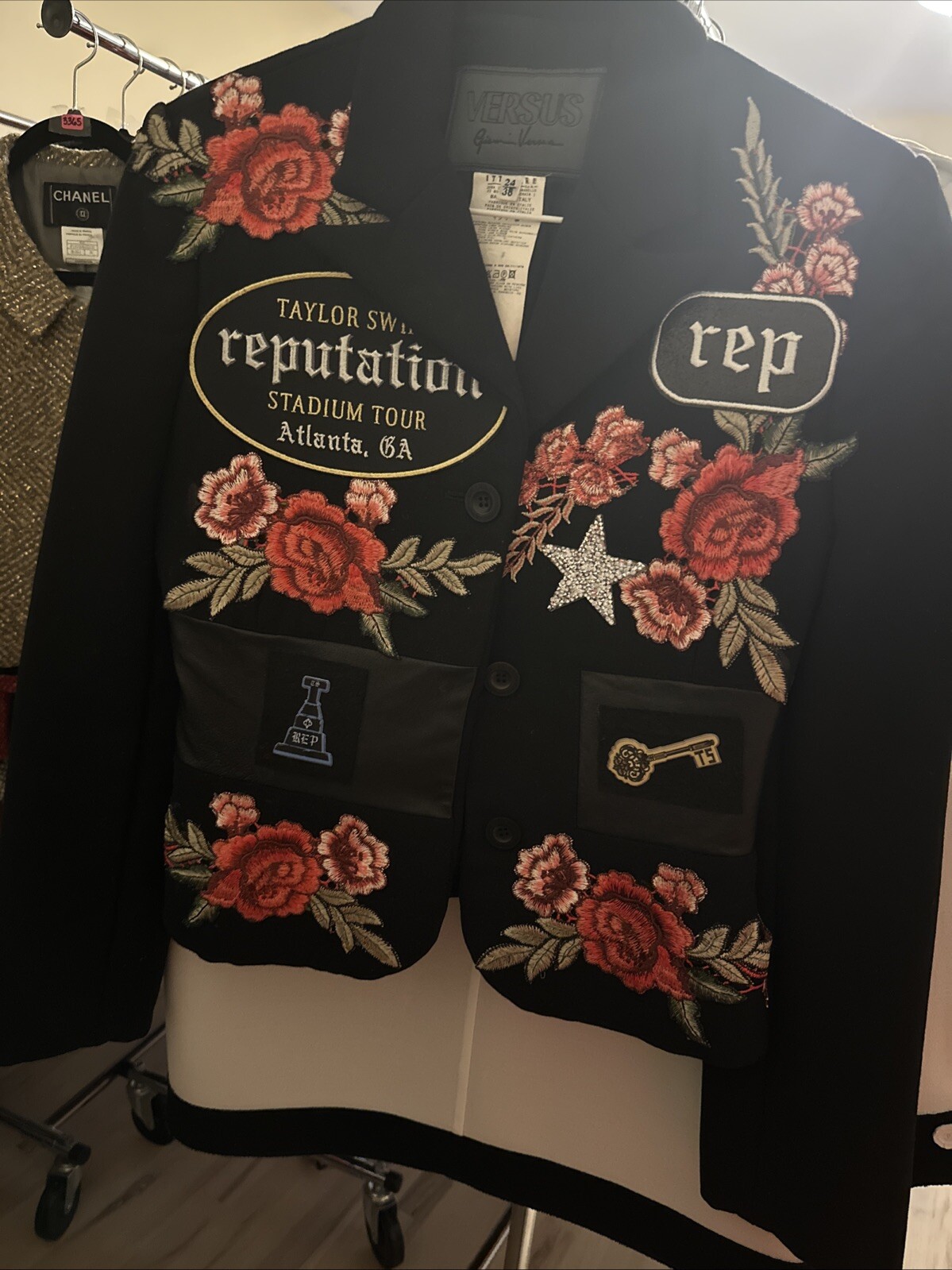 Versace Taylor Reputation Era Concert Costume Patch Jacket 36 38 0 2 Girl XS S M