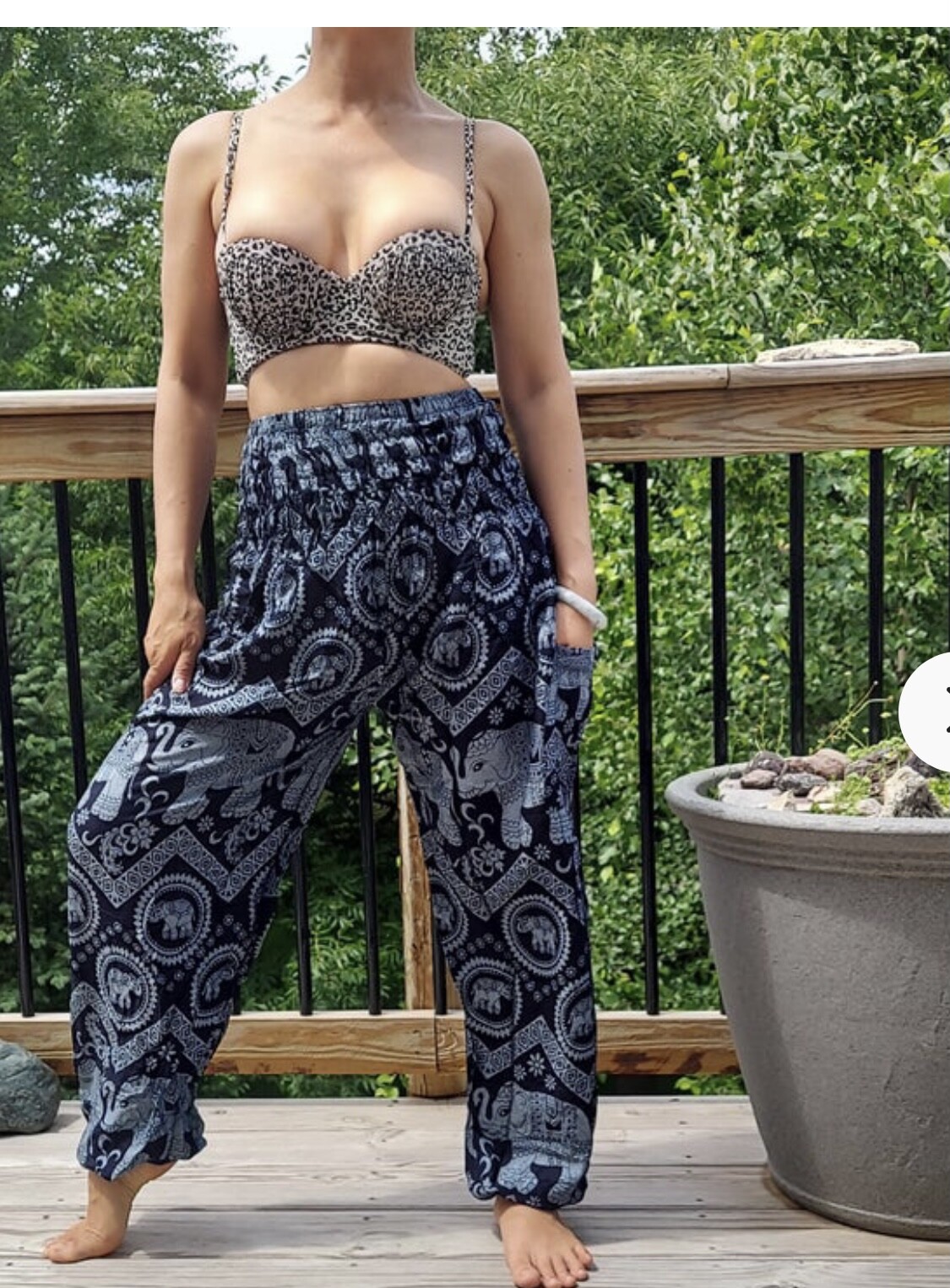 Women’s Boho Harem Pants Baggy – Boho Hippie Pants Casual Loose – Small to Large
