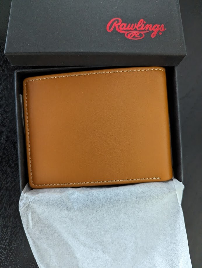 Rawlings Men’s Baseball Leather Heart of the Hide slim Bifold Wallet New
