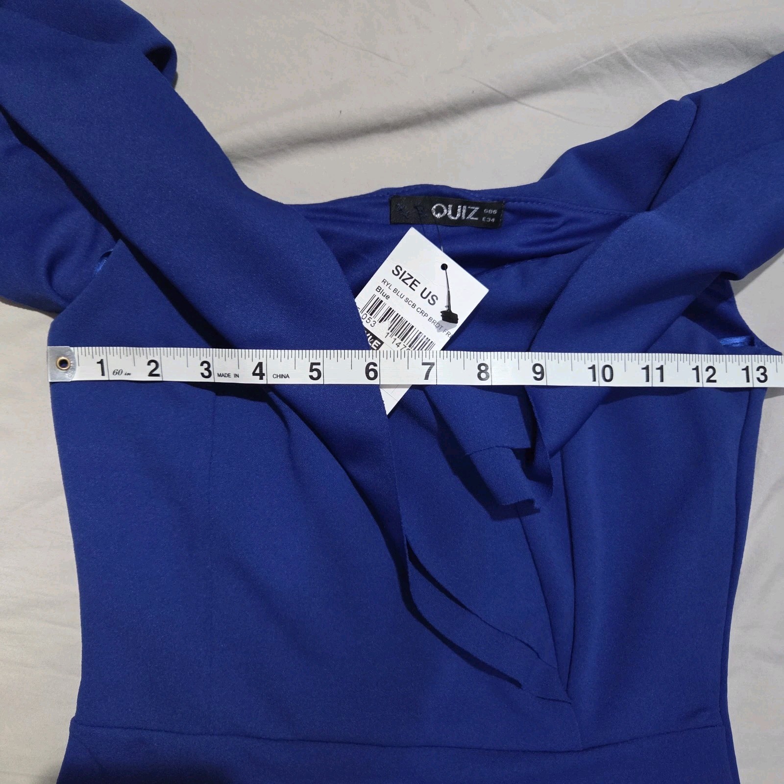 QUIZ ROYAL BLUE OFF-SHOULDER MERMAID STYLE DESIGNER DRESS NWT