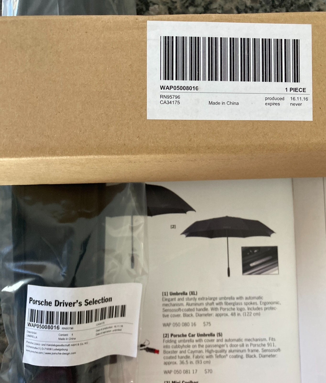 PORSCHE DESIGN 2007 DRIVERS SELECTION EXTRA LARGE (XL) UMBRELLA. UNUSED