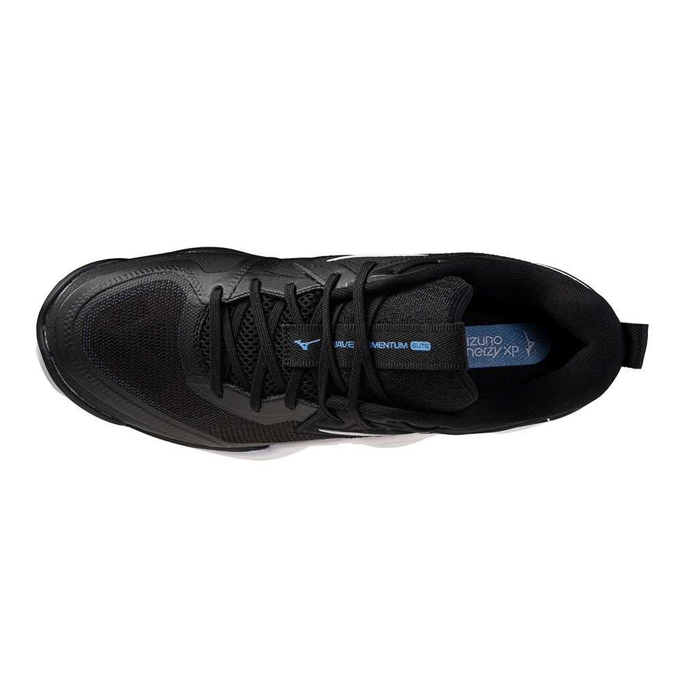Mizuno Volleyball Shoes WAVE MOMENTUM ELITE Black/Metallic Gray/Blue V1GA251254