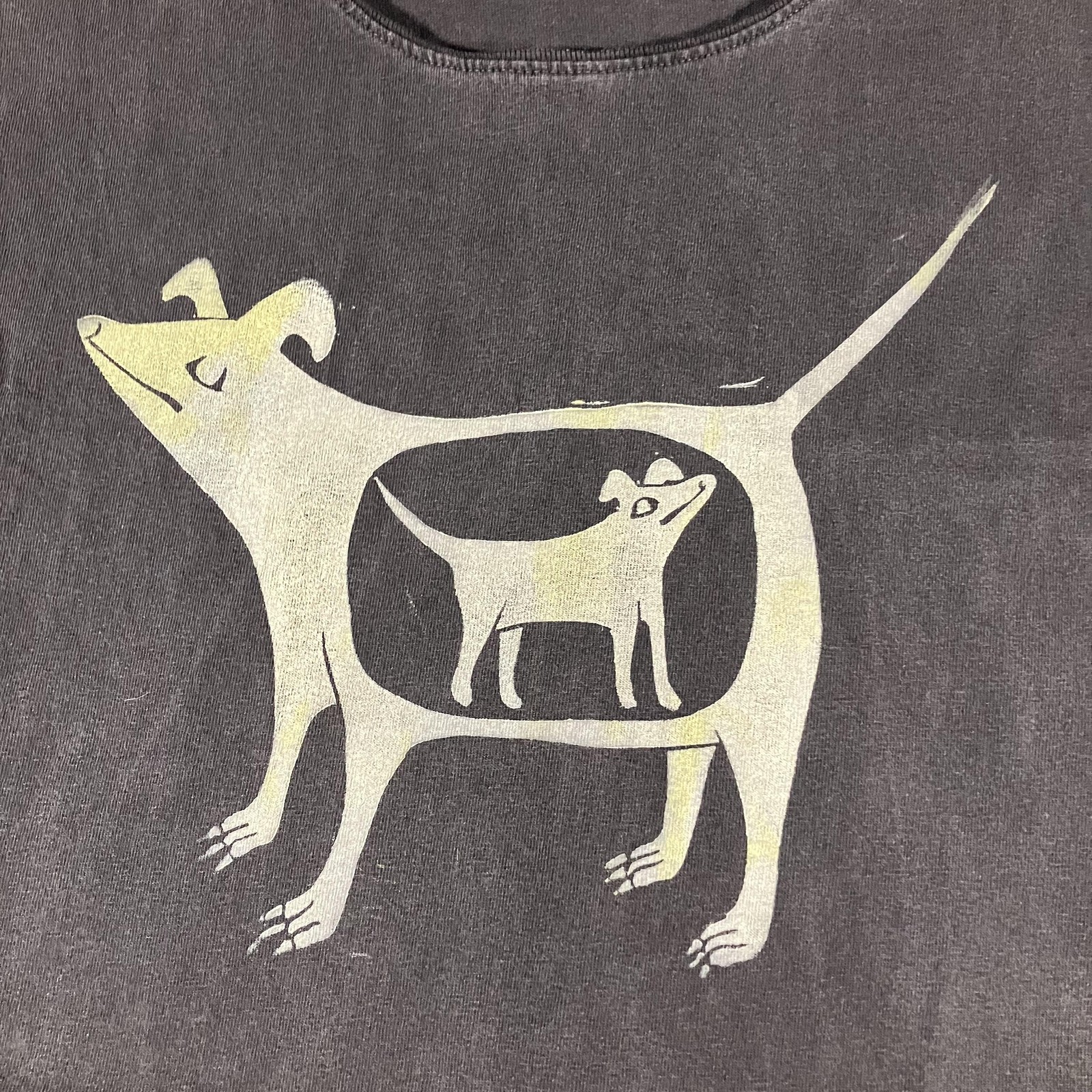 Los Angeles Apparel Shirt Mens Small Gray Dog Graphic Sleeveless Heavyweight Tee