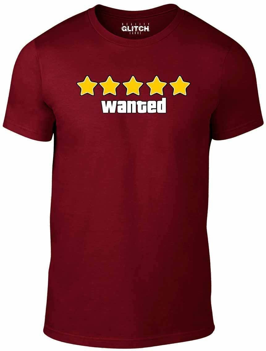 Wanted T-Shirt Men’s GIFT PRESENT GAME BOOKS GRAND BIRTHDAY AUTO XBOX THEFT
