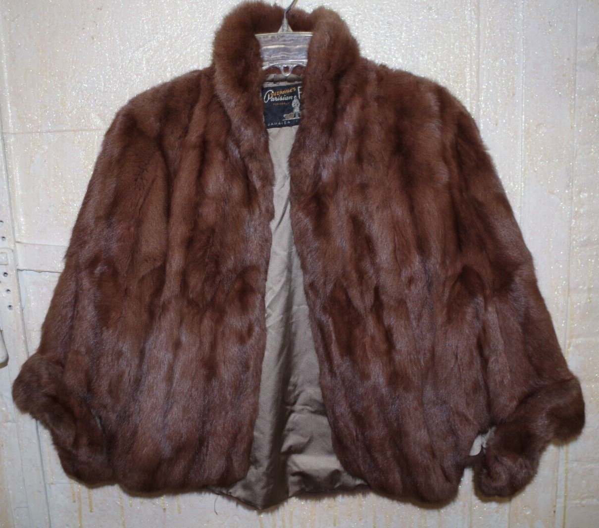 CC1 Vintage 50’s Suzanne’s Parisian FURS Mahogany Red Mink CAPE Stole JACKET