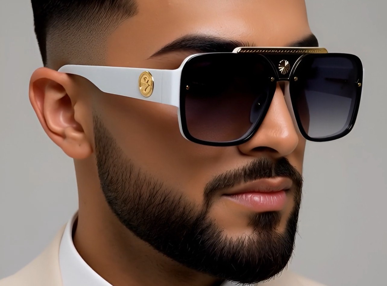 Men’s Sunglasses Classic Hip Hop Flat Top Cholo Swag Square Black Lens Fashion