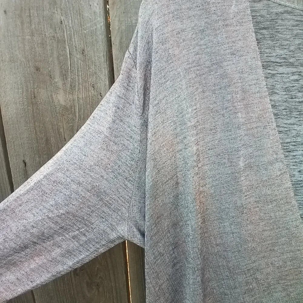 LuLaRoe DeAnne Fully Wrap Long Sleeves Maxi Dress XL Silver-Gray Top Black Skirt