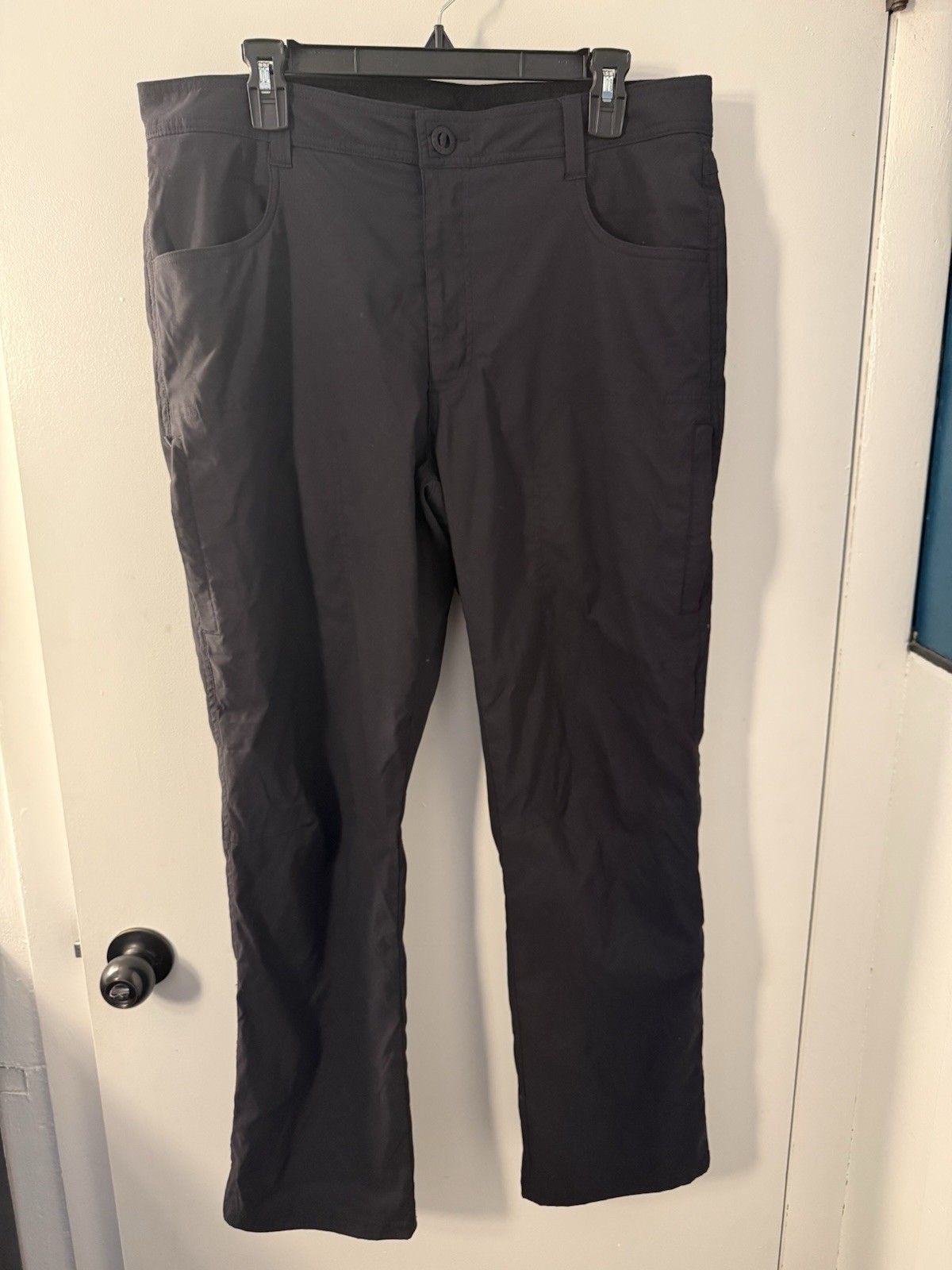 Orvis Mens Fleece Lined Tech Pants 36×30 Black Stretch Hiking Outdoor Trousers