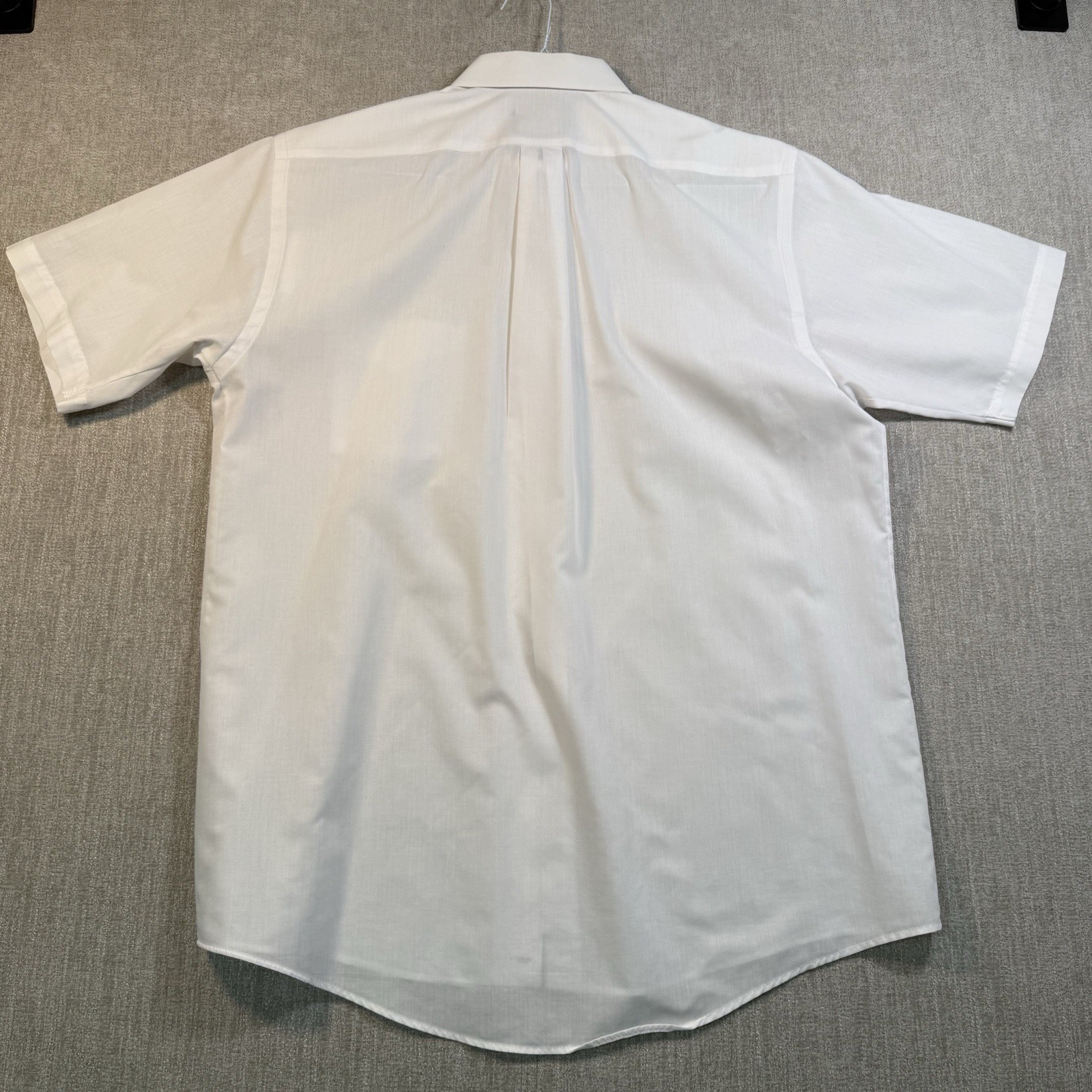 Lot 2 Stafford White Button Down Shirts Men Size 16 Short Sleeve Broadcloth