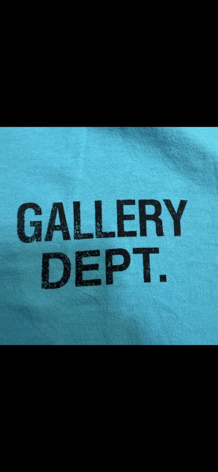 Gallery Dept. Men’s Blue Graphic Logo Crew Neck Short Sleeve T-Shirt Size L