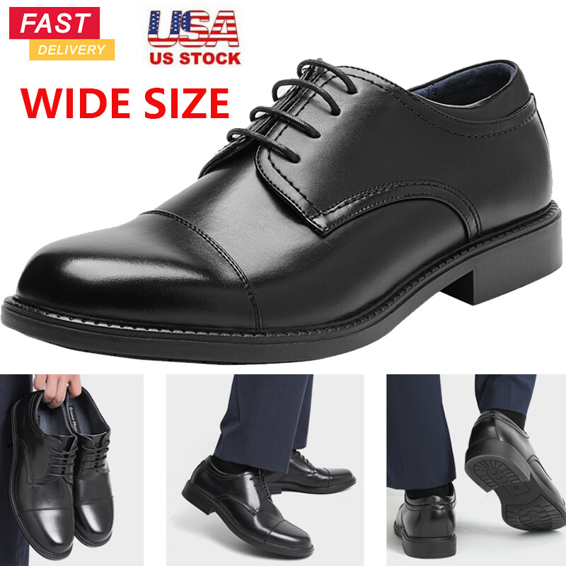 Men’s Wide Oxford Shoes Lace up Casual Shoes Business Dress Shoes