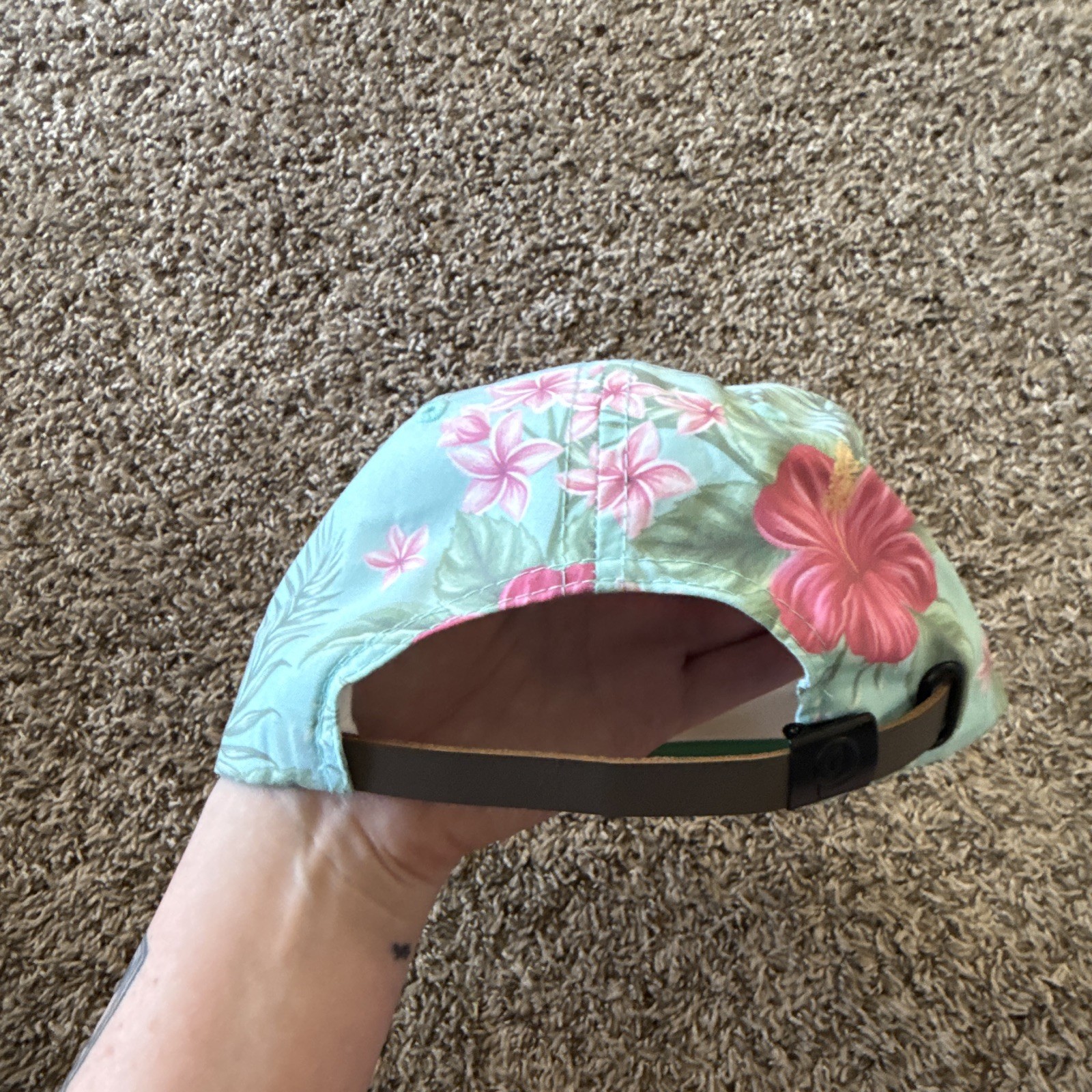 Imperial Adjustable Tropical Floral Baseball Cap Hat Unisex One Size Green
