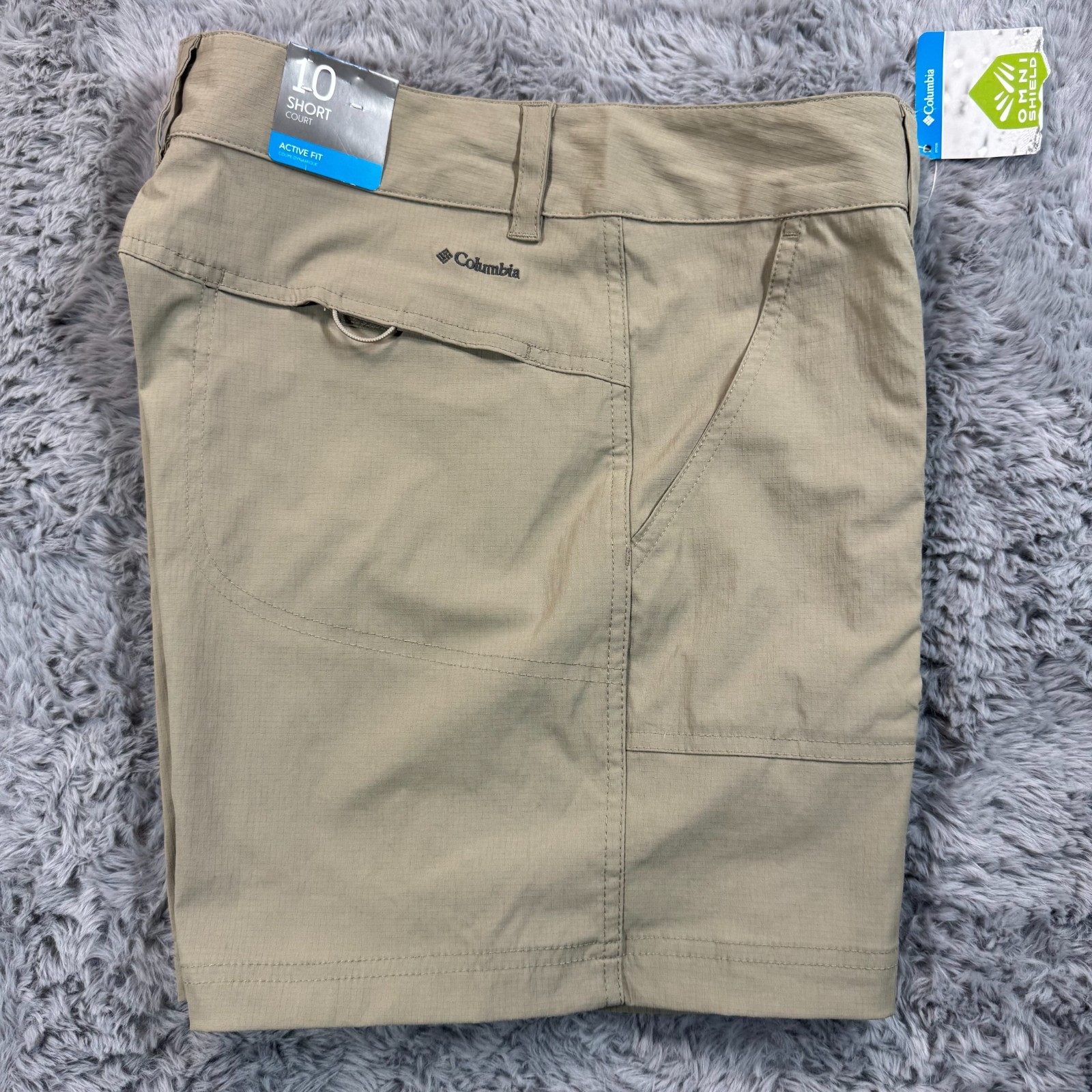 Columbia Kestrel Trail Omni-Shield Shorts Women’s 10 Beige Nylon Hiking Camping