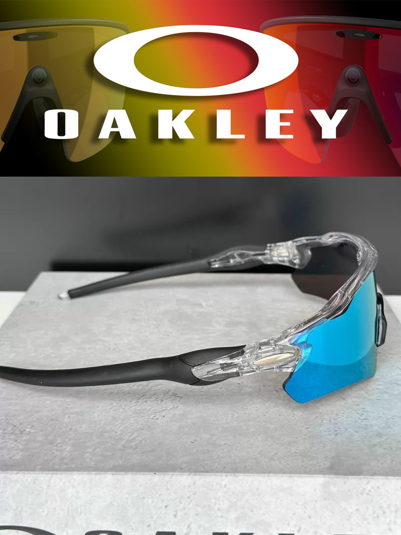 Oakley Radar Ev Path Sport Sunglasses OO9208 Clear Frame Sapphire Lenses