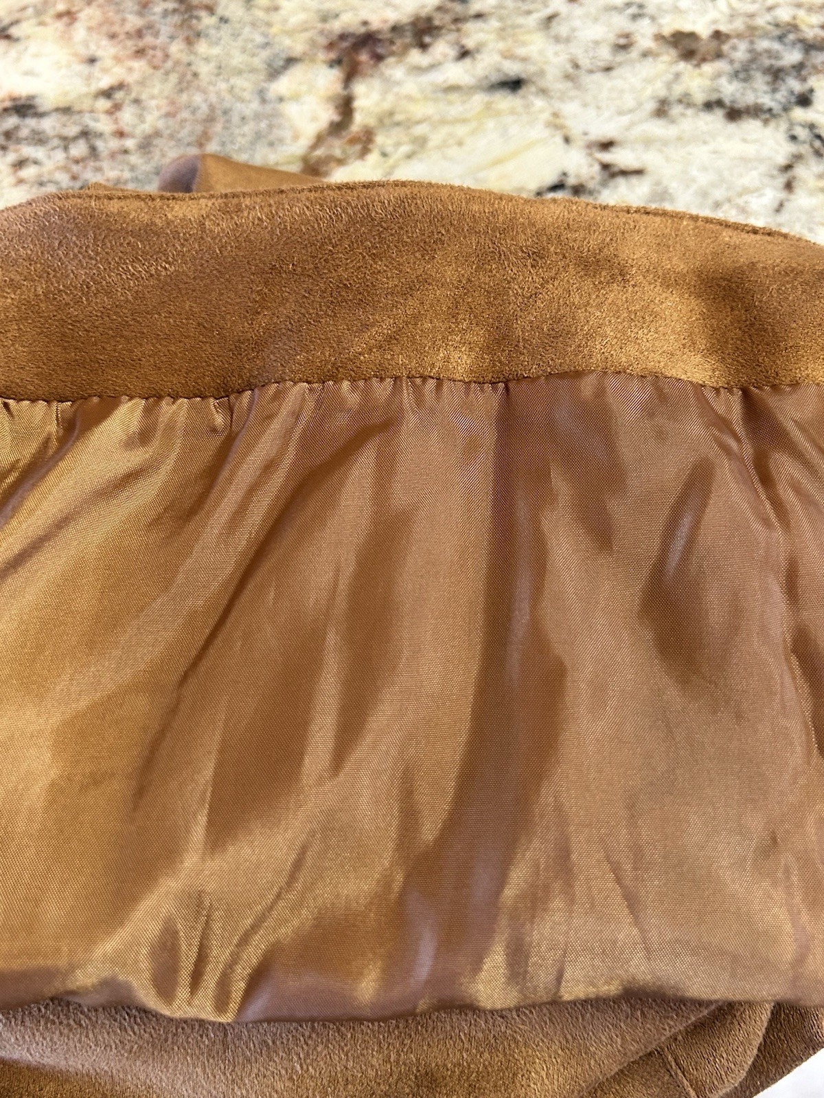 Cato Brown Size 2 Lined Faux Suede Skirt Tribal Boho Indian Hippie Western