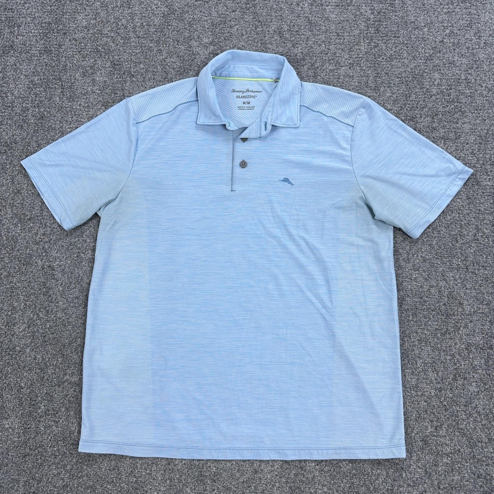 Tommy Bahama IslandZone Polo Shirt Mens M Blue 100% Recycled Polyester Knit