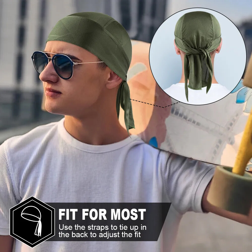 Do Dew Rag Skull Cap Cooling Helmet Liner Beanie Bandana Head Wrap Hat for Men