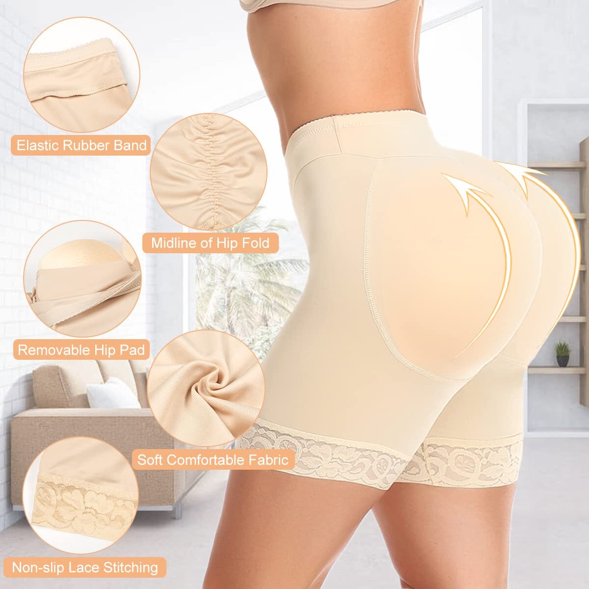 Booty Shaper Padded Underwear Panty Women’s FAKE ASS Butt Lifter&Hip Enhancer US