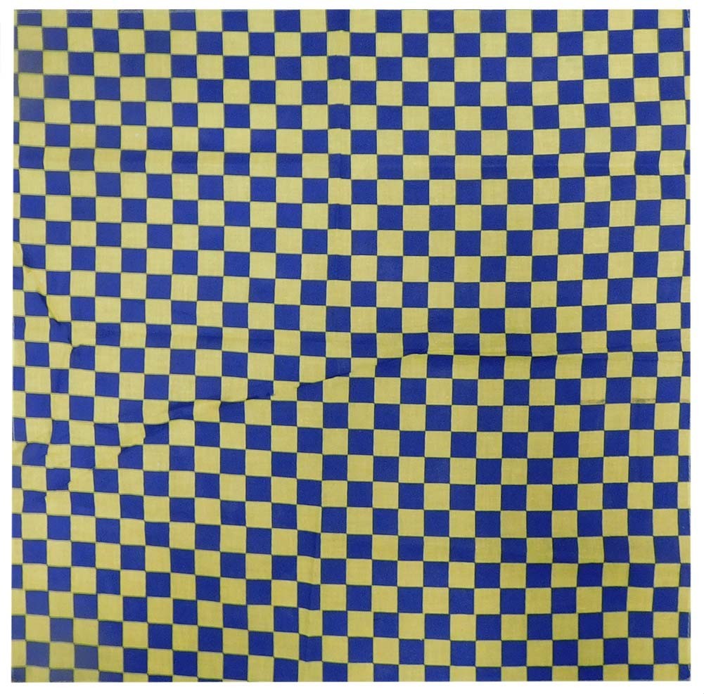 Blue & Yellow Mini Checkered 22″x22″ Bandana Bandanna