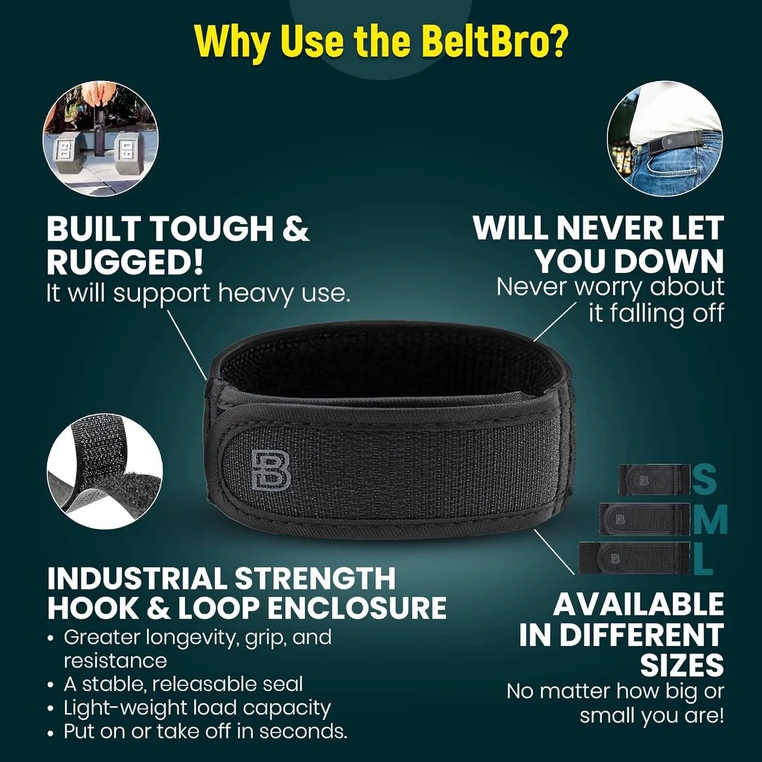 BeltBro Pro For Men Next Gen BeltPro Buckle-Free Elastic Belt