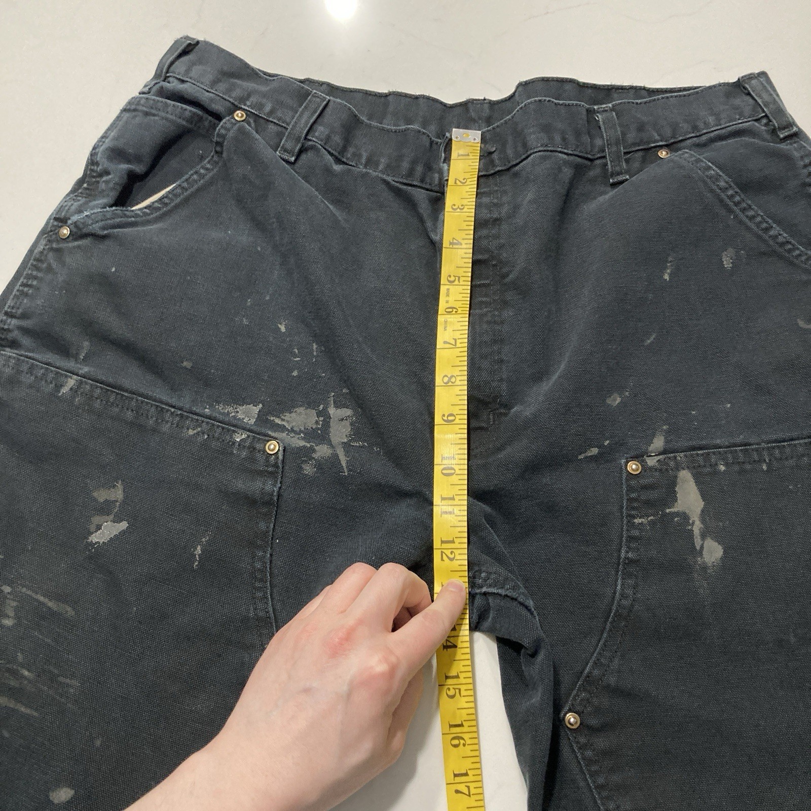 Carhartt B01 BLK Double Knee Work Pants Mens 40×32 (Fits 38×30) Distressed