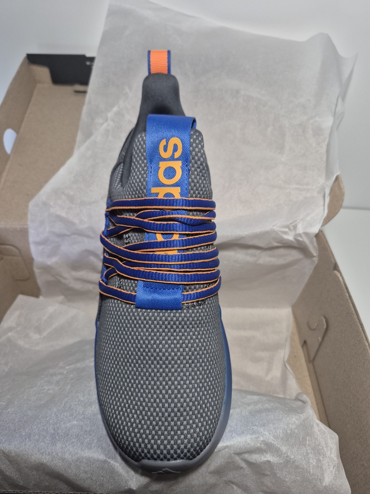 adidas Lite Racer Adapt 7.0 K Kids Slip On Mesh Sneakers US 4.5 Gray/Blue