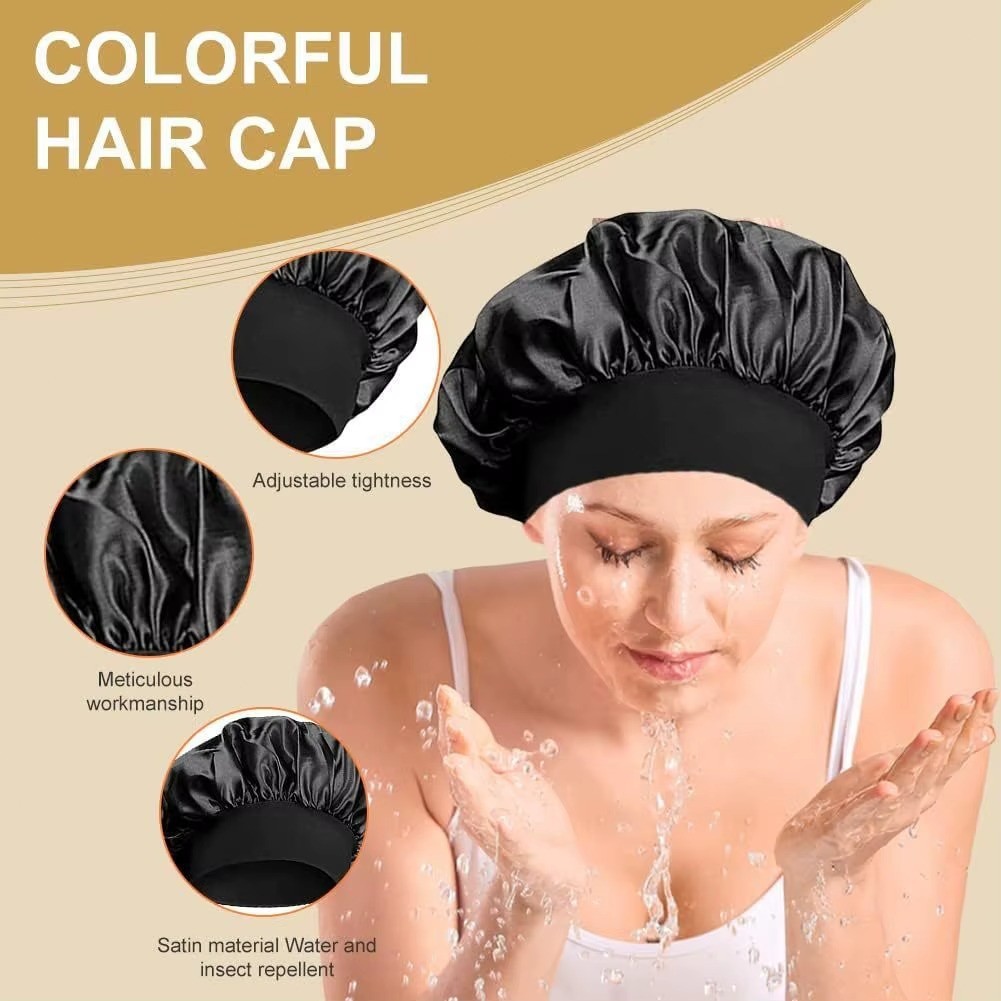 Satin Bonnet Silk Hair Bonnet Adjustable Bonne for Sleeping with Tie Band LOT