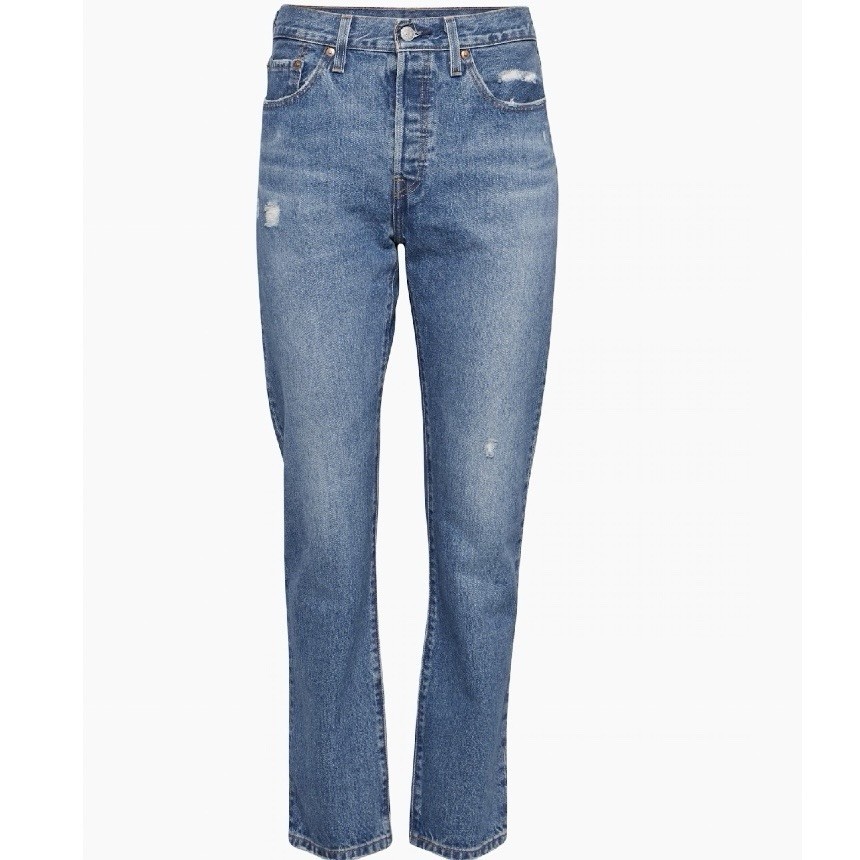 Levi’s Straight Leg Distressed 501 Button Fly Jeans