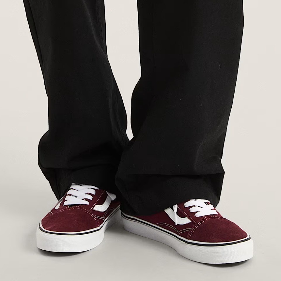 Vans Old Skool Shoes Men 10 Suede Burgundy Red Low Top Skate Stripe Eco Dry