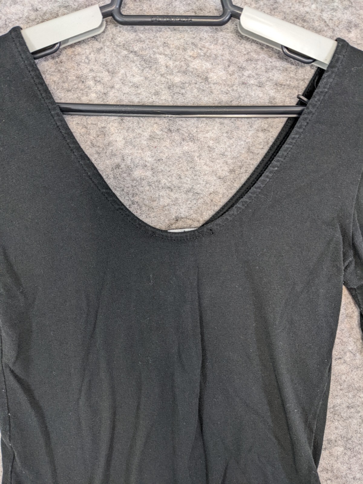 Ambiance Top Womens Medium Black Knit Bodysuit Snap Closure Lace-Up Scoop Neck