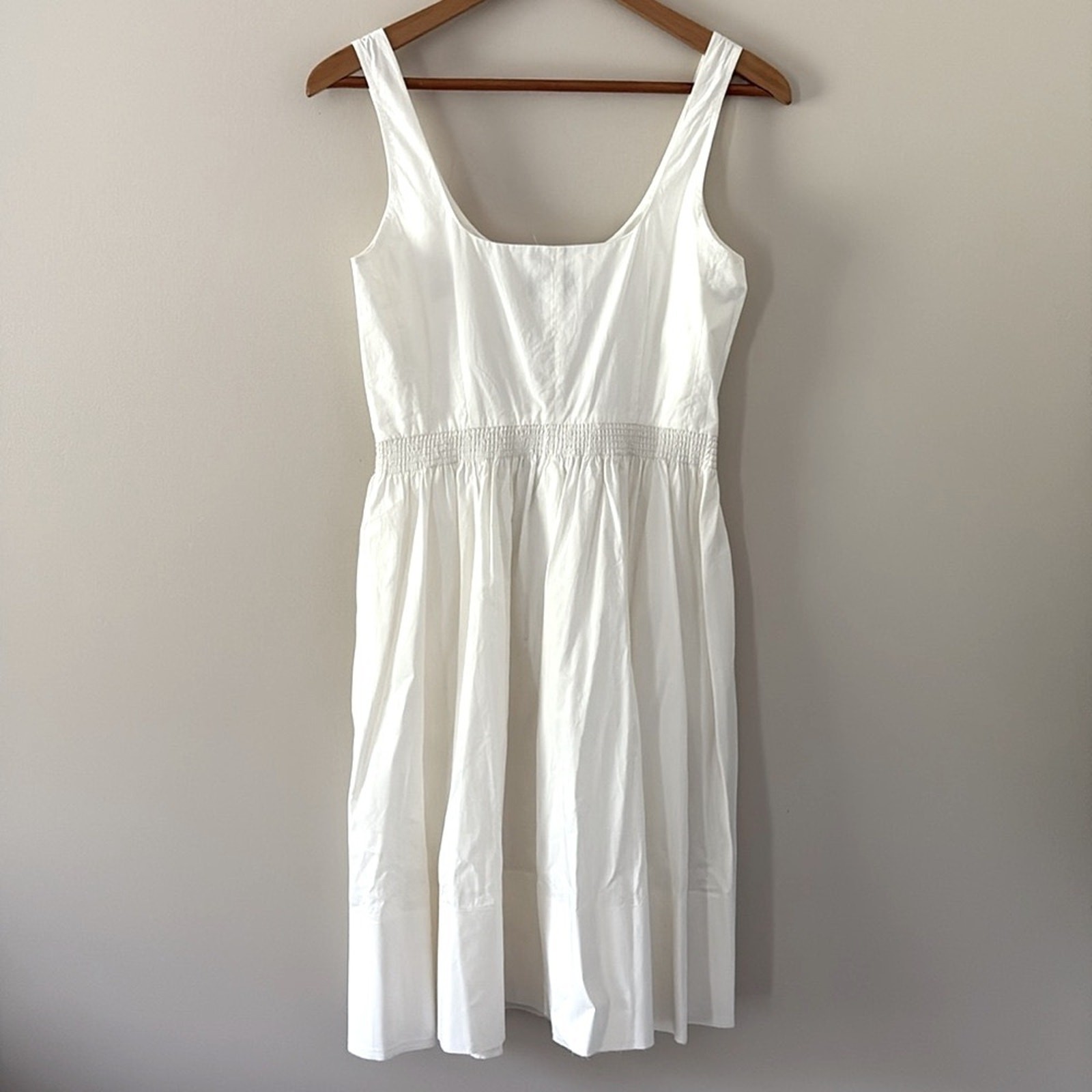 J. Crew Fit-and-flare mini dress cotton poplin structured flare hem white size 4