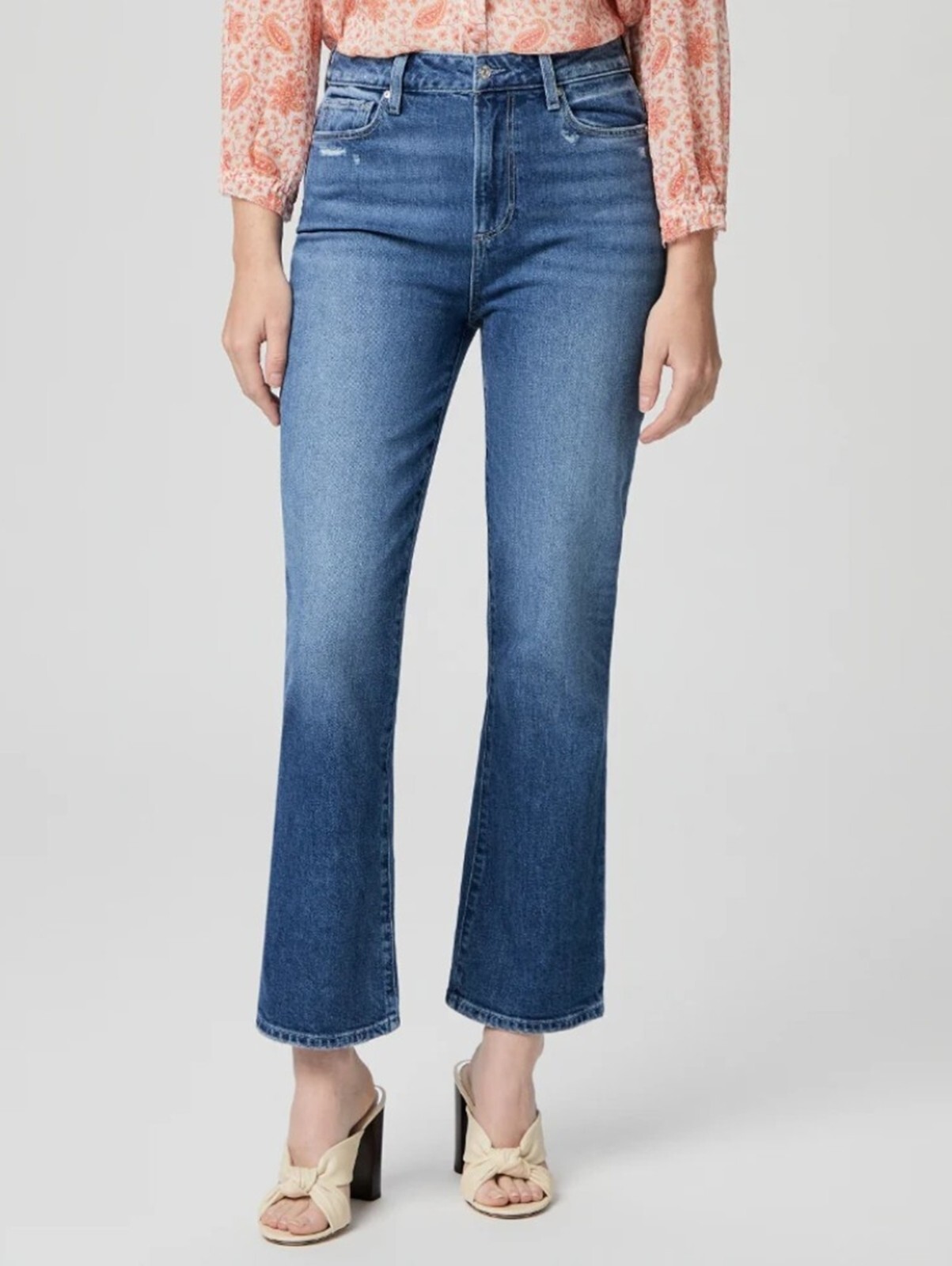 Paige Denim Claudine Jeans Formation Blue Cotton Blend Size 29 Mid Rise Straight