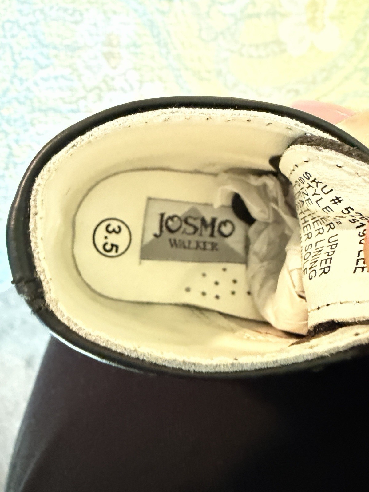 Josmo Walker Black Leather Size 3.5 GUC