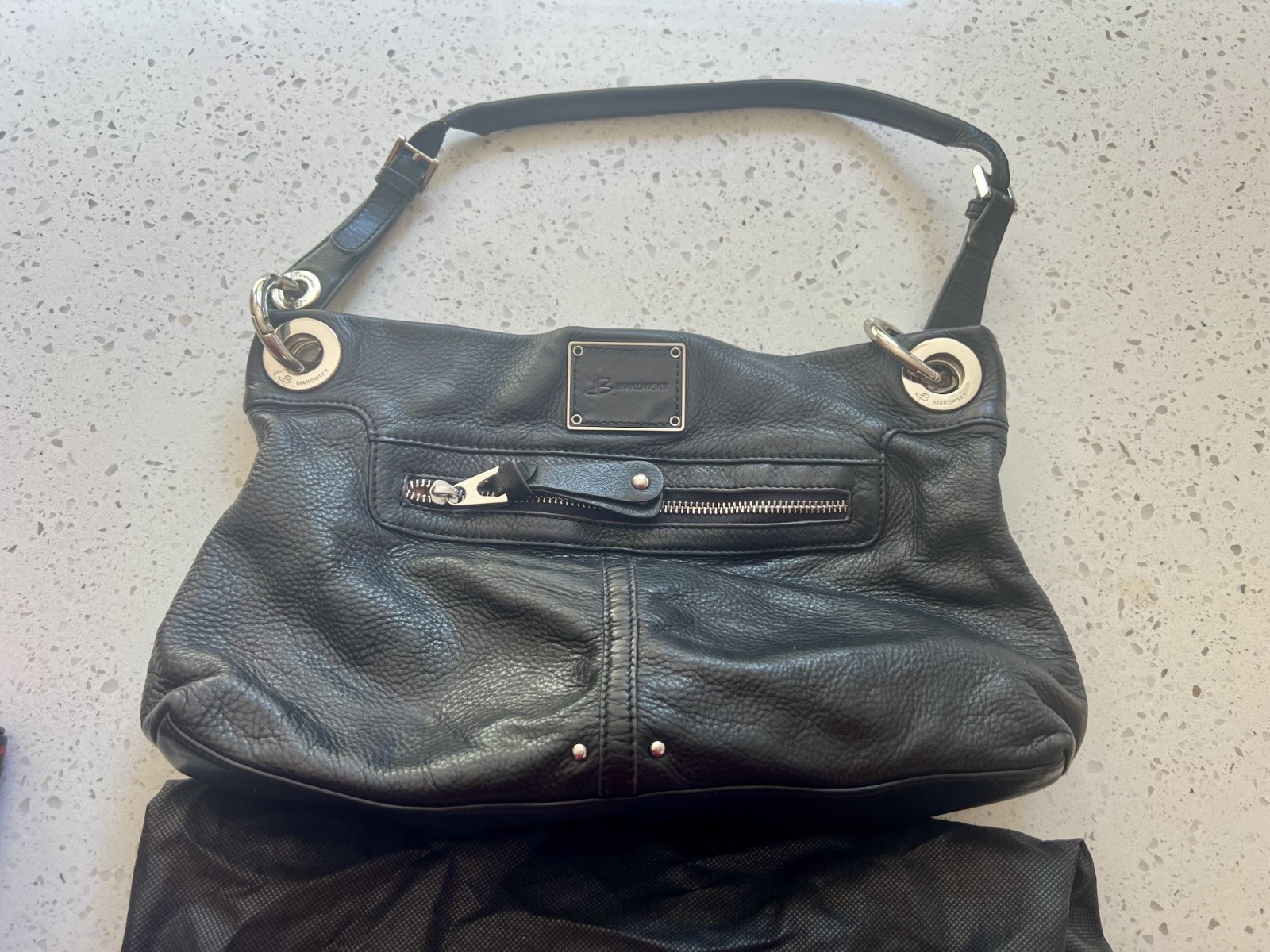 LEATHER B Makowsky handbag black shoulder bag black