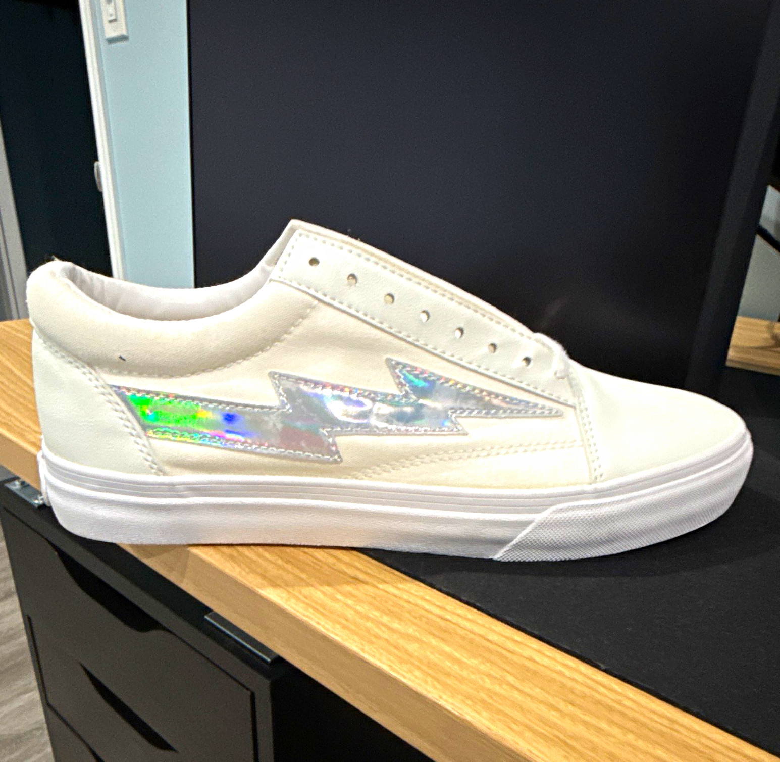 Revenge X Storm Classic Low Top Sneaker White/Silver Lightning Bolt RS589977-001
