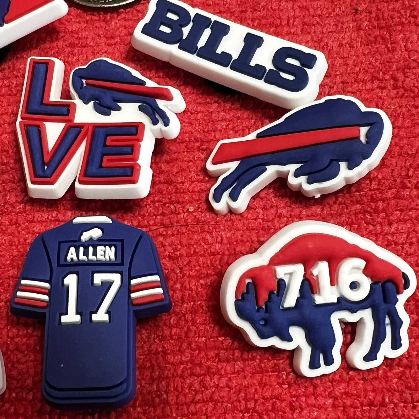 12-Pack Buffalo Bills Shoe Charms Mafia NFL Josh Allen Helmet Fan Charm