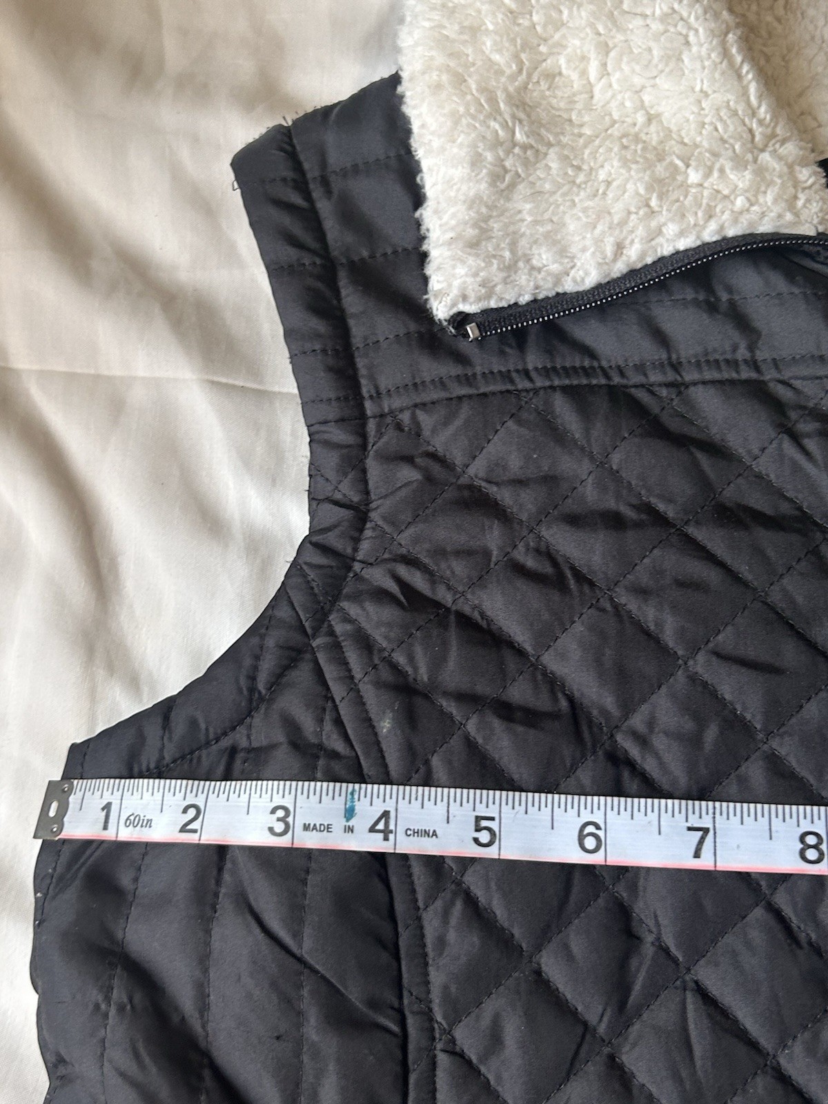Ambiance Outdoor Black Puffer Vest Lined Furr Quilted Zip Up Women Small VTG EUC