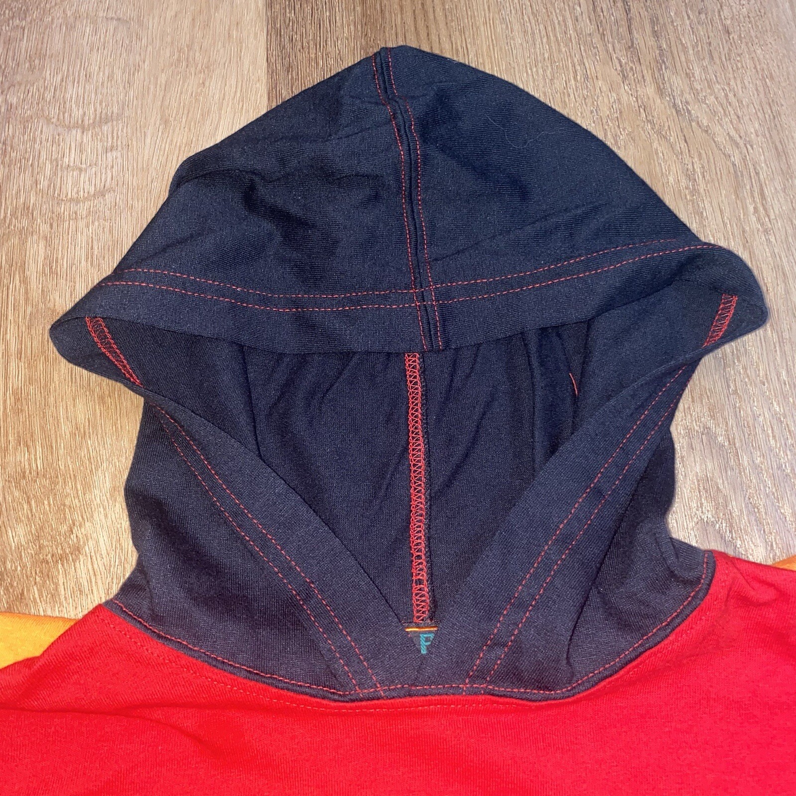 Vintage 90s Hoody Shirt Mens Medium Color Block Tee Skate Hip Hop Street Wear