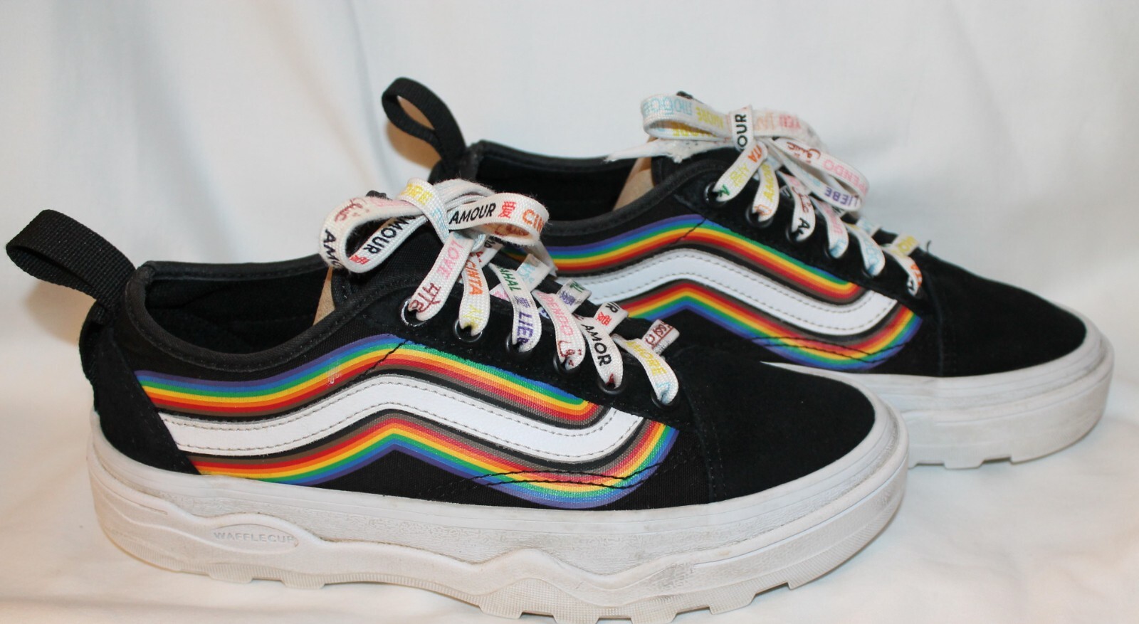 Vans Old Skool Sneakers Sentry Pride UltraCush Black Low Lace Up Men 5.5 Women 7