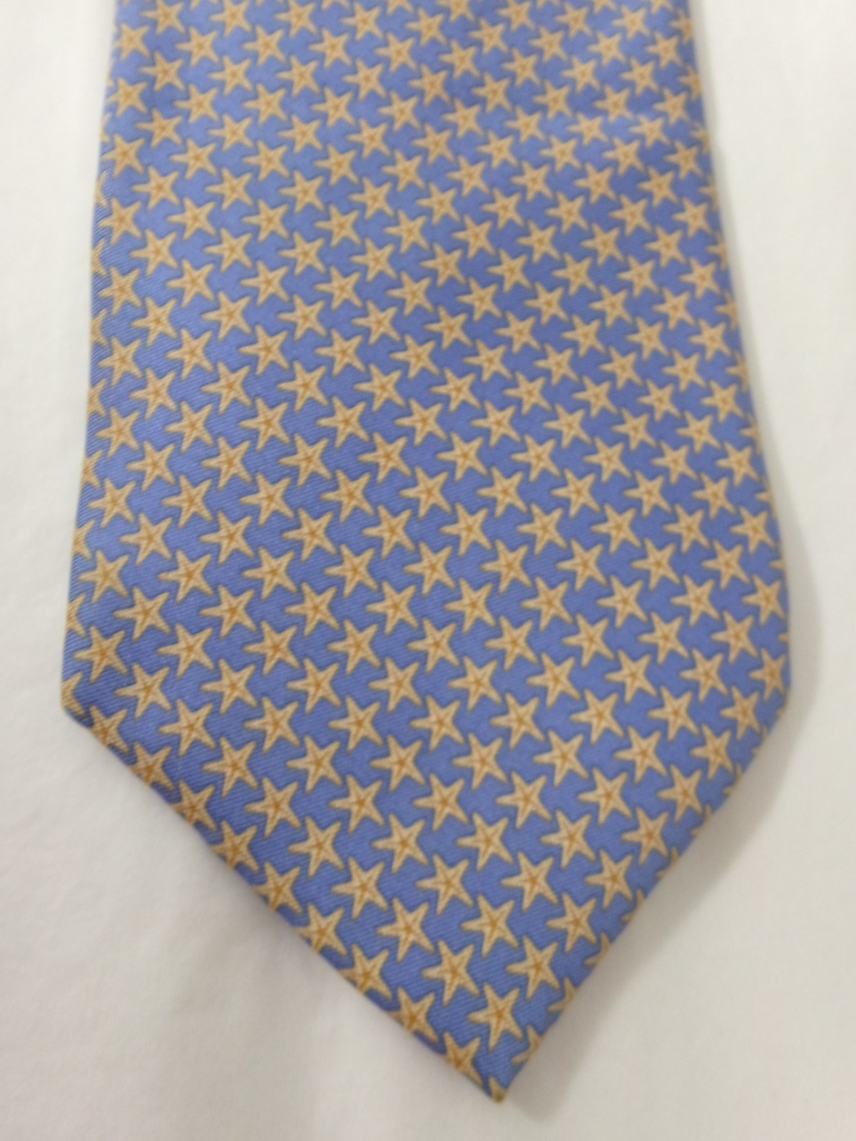 STEFFANO RICCI / ITALY🔥 BLUE WITH GOLD STARS== 3 3/4″ WIDE / SILK NECK TIE