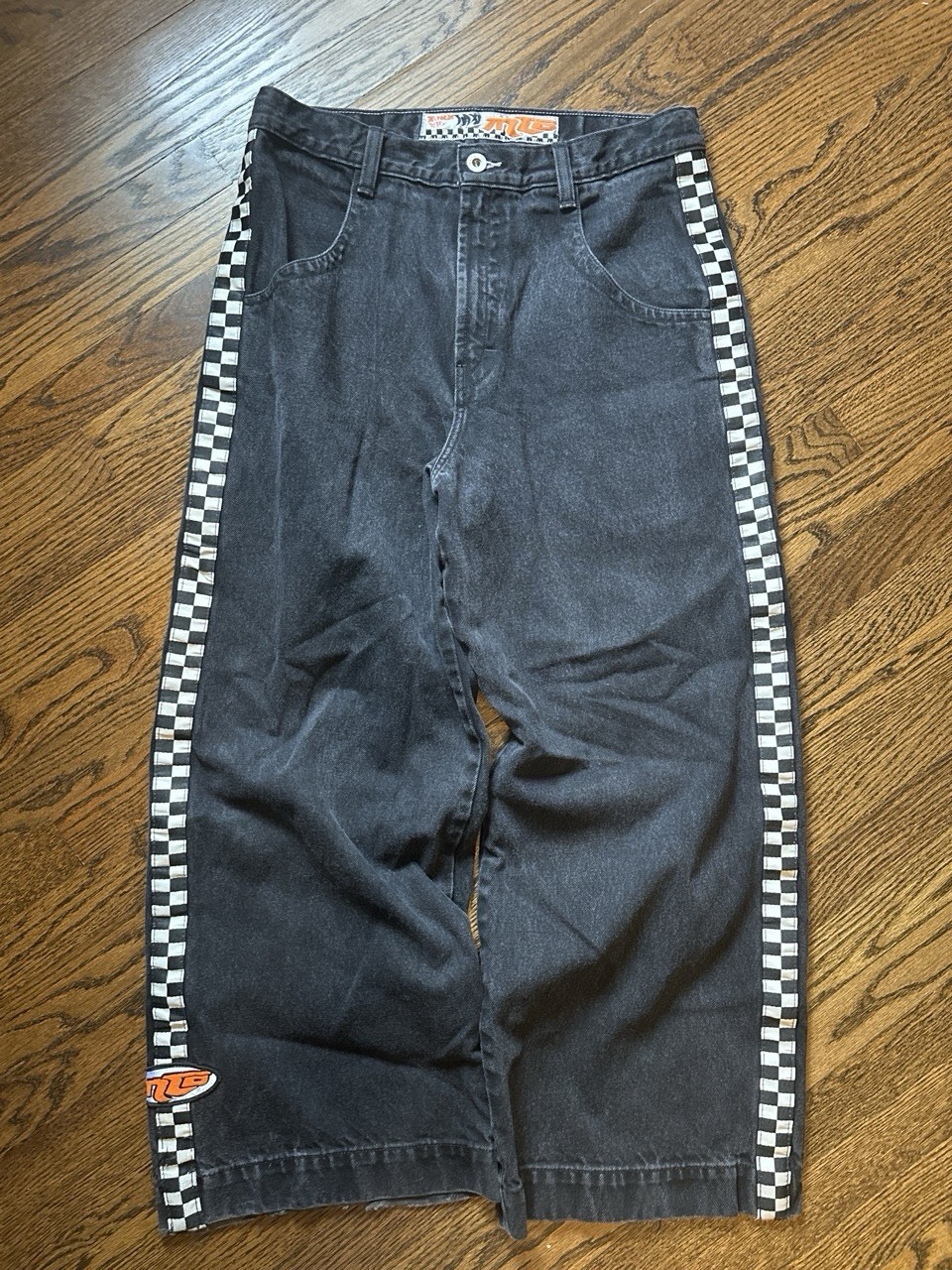 JNCO Taxi Limited Edition Jet Black Wide-Leg Jeans