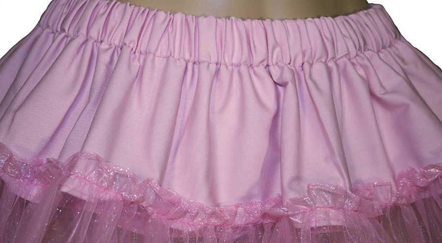 SHINEY PINK SQUARE DANCE CRINLOLINE SZ XL/3X WAIST 40″-50″L22″