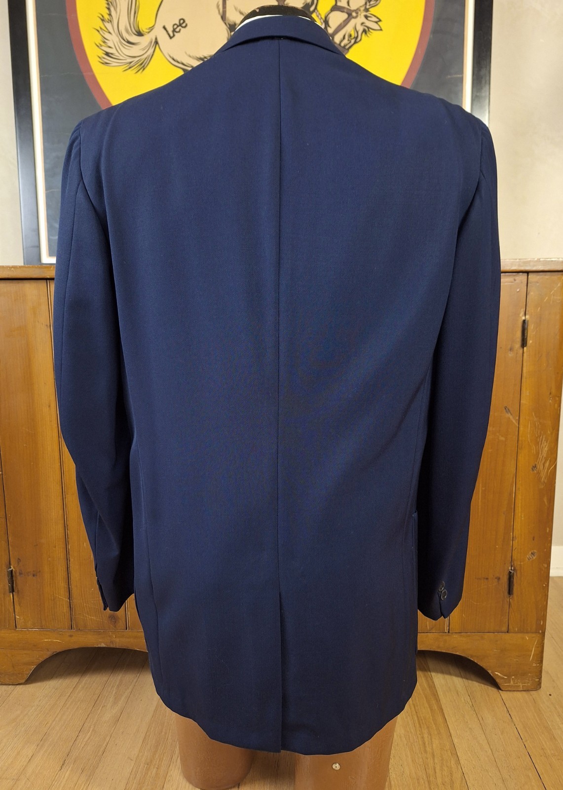 VTG Classic 1950s Rayon Gab Dark Blue 2 PC Suit. 40-41 NICE