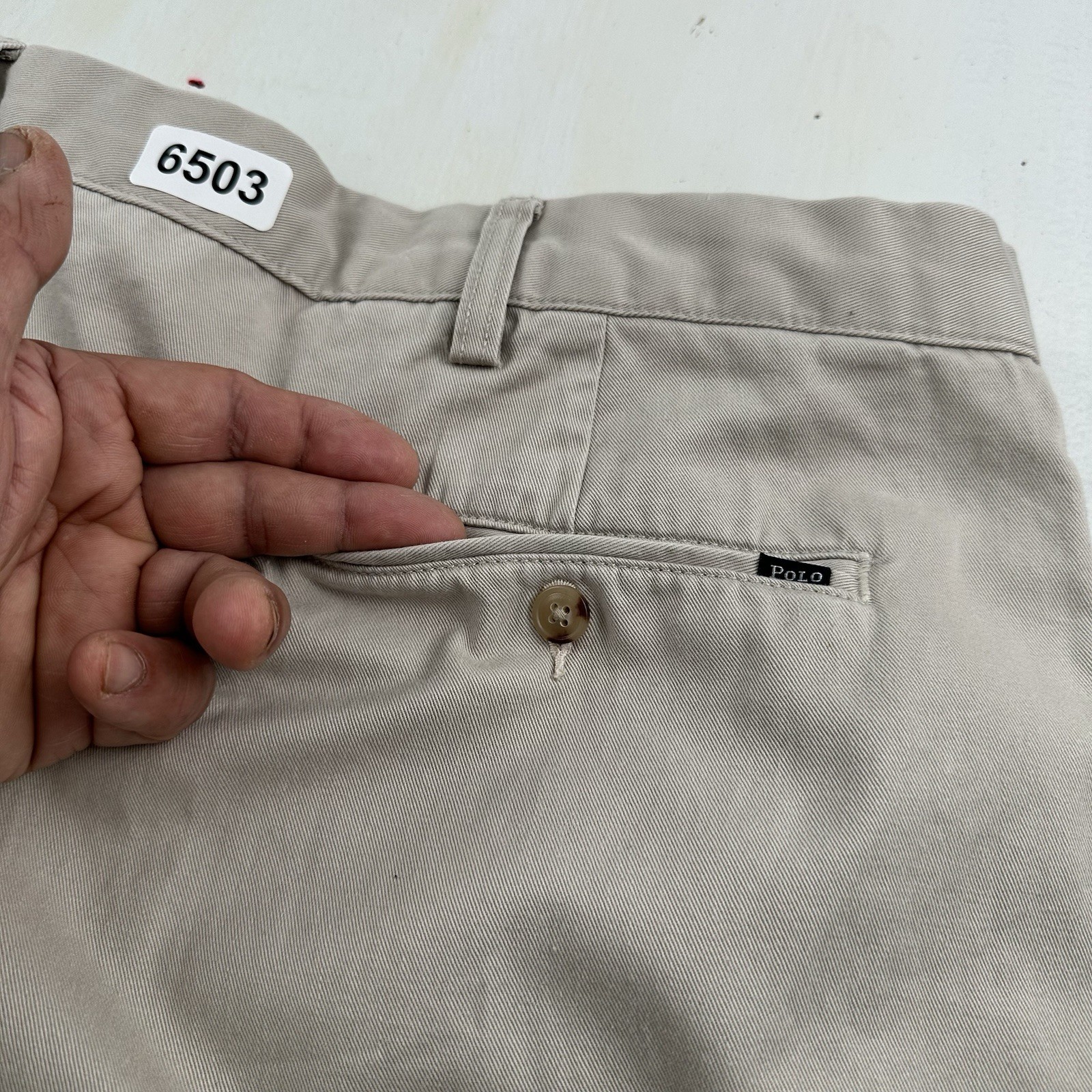 Polo Ralph Lauren Pleated Chino Pants Men 49×30 Tag 50B Big Tan Oatmeal Classic